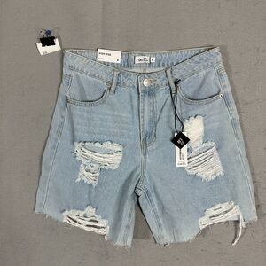 Rue 21 Jean Shorts Womens Size 8 Boyfriend Fit Cut Off Distressed High Rise NWT